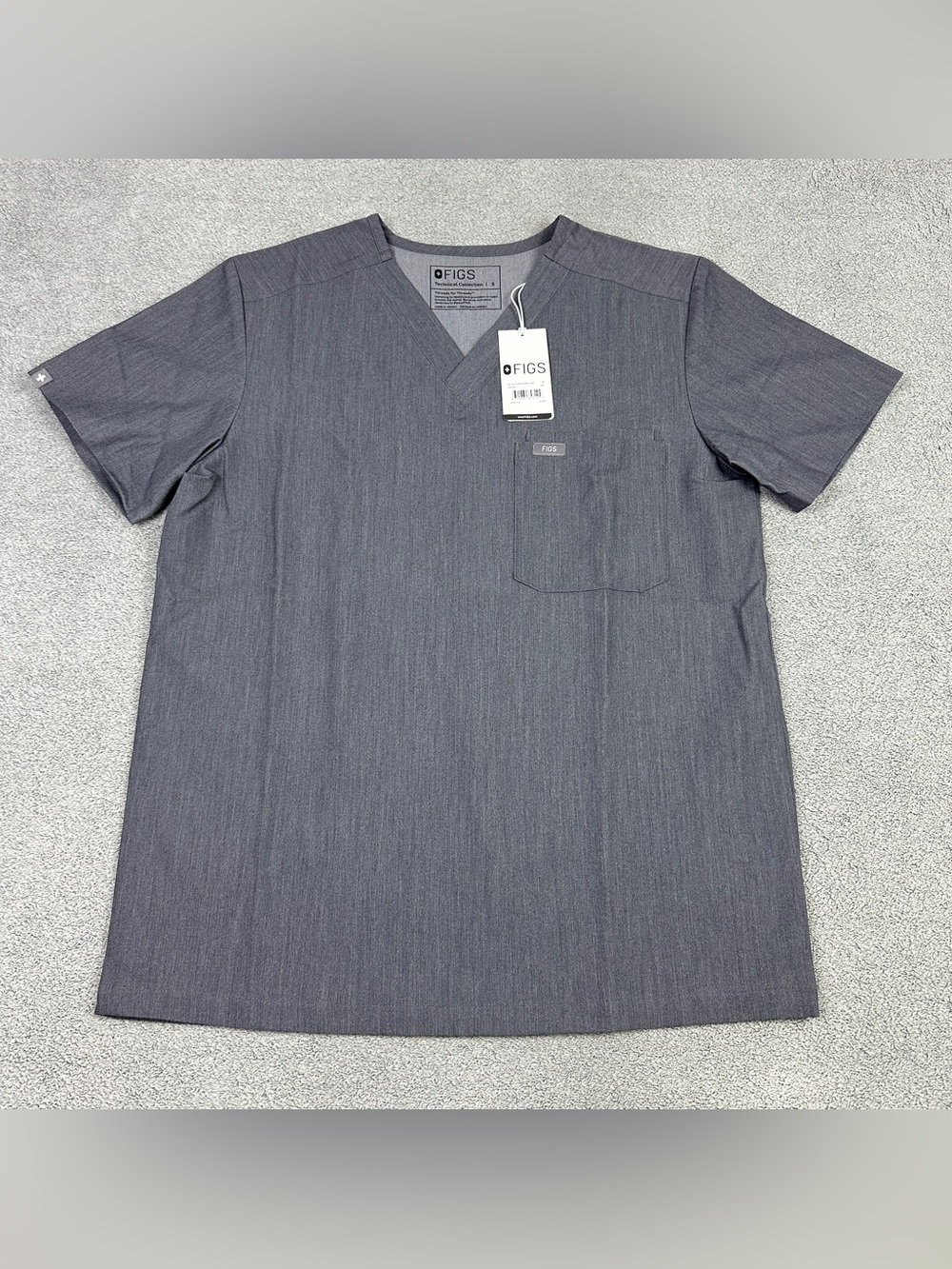 Figs Leon Two Pocket Scrub Top Mens Small‎ Slate Gray Nurse Doctor Medical NEW